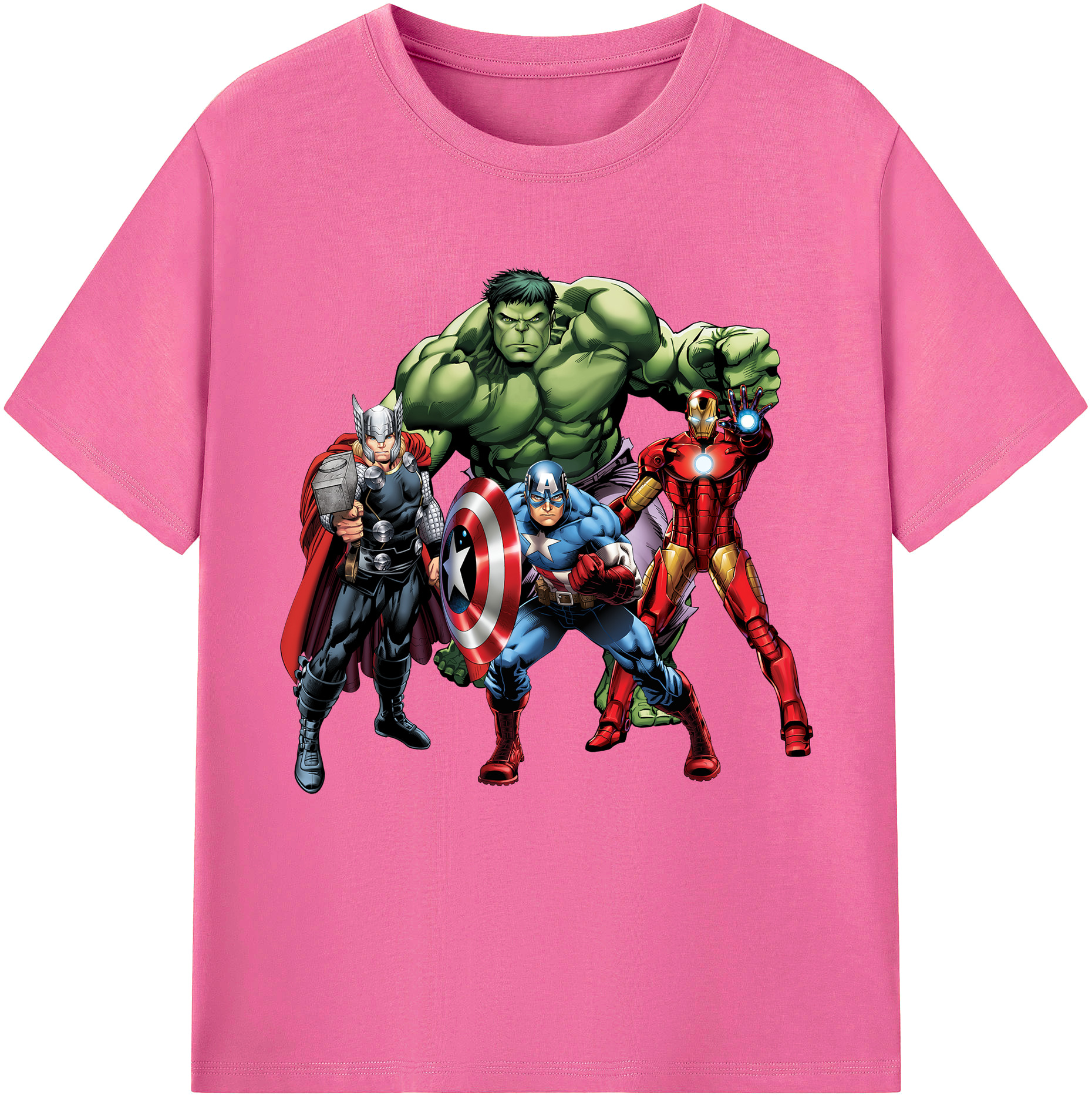 （画像用） アベンジャーズ The Avengers レディースカジュアルプリントTシャツ（綿100％）